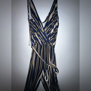 Blue and Yellow Striped jumpsuit